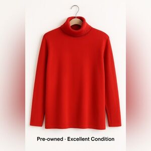 Joan Rivers Women’s Red Turtleneck Sweater Long Sleeve Size 1X Classic Knit